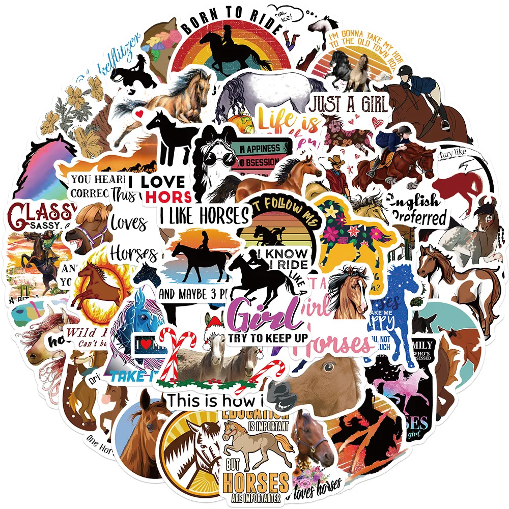 103050pcs horseman equestrian horse stickers aesthetic diy laptop phone luggage water bottle waterproof graffiti decal sticker free global shipping