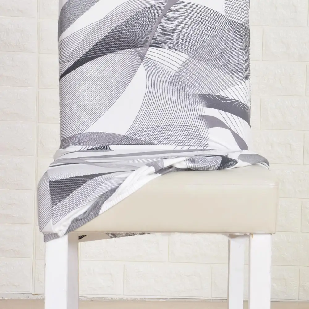 

Geometry Spandex Chair Slipcover Printed Stretch Elastic Chair Cover for Dining Room Office Wedding Banquet Party 1/2/4/6PCS