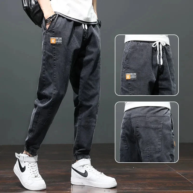 Новинка 2021 мужские джинсы уличные комбинезоны в стиле хип хоп Стрейчевые брюки