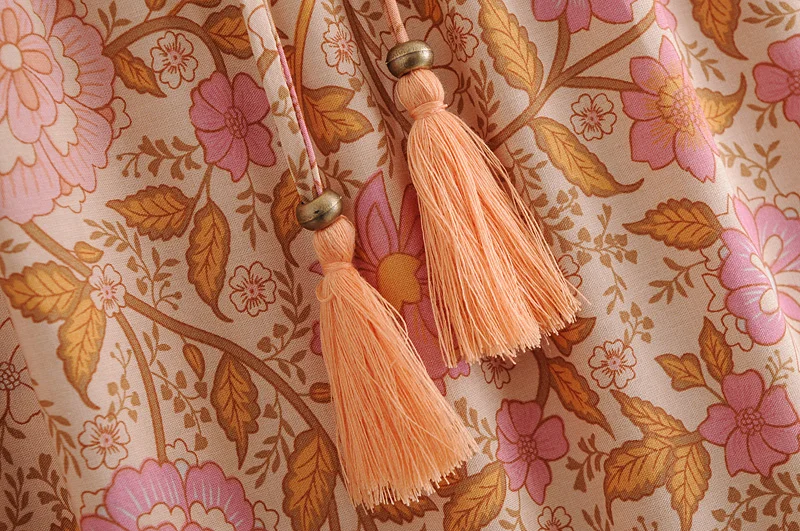 Женская блузка в стиле бохо оранжевая рубашка с коротким рукавом и цветочным