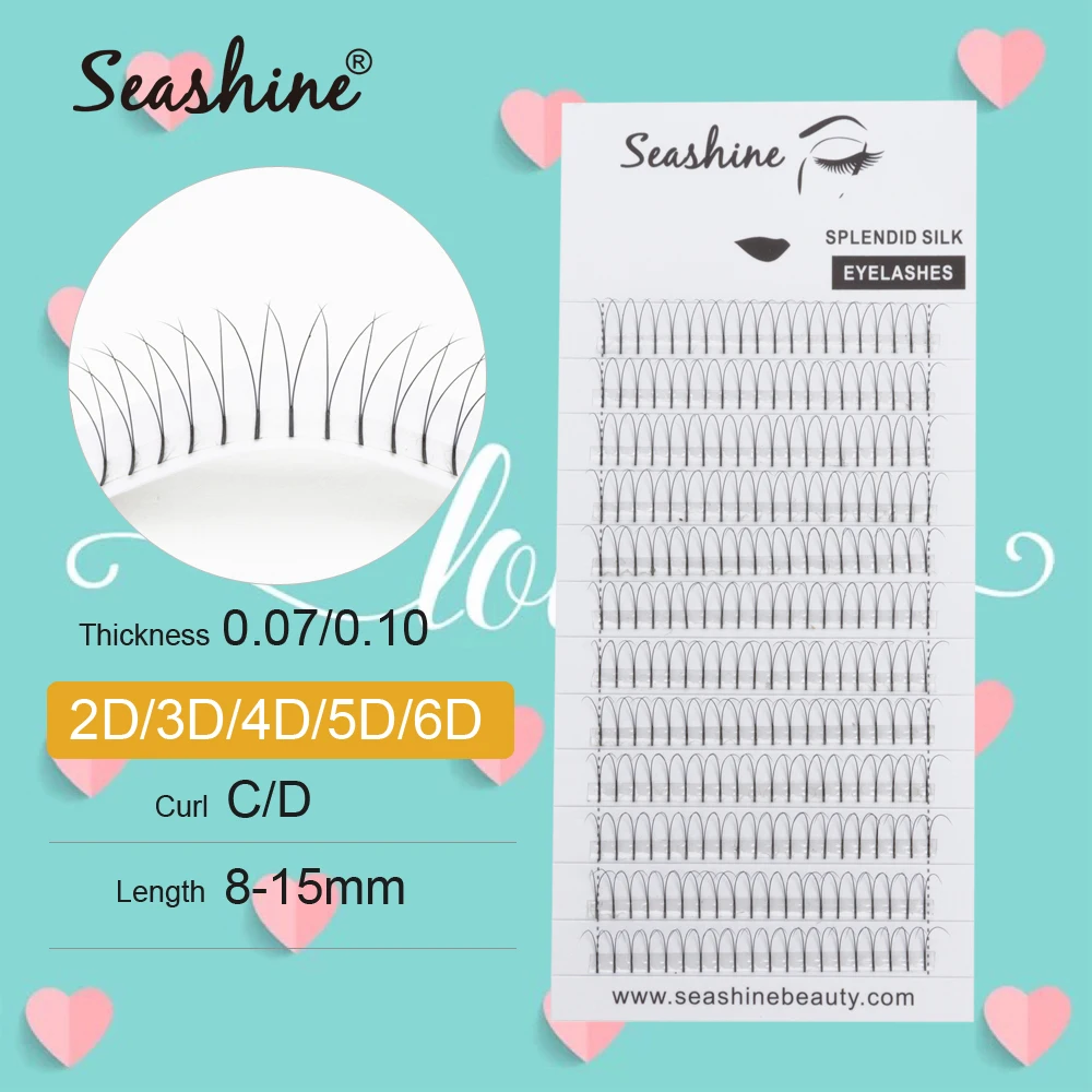 Seashine Lashes Extension Pre Made Fans 2D/3D/4D/5D/6D Russian Volume Makeup tools Eyelash Supplier | Красота и здоровье