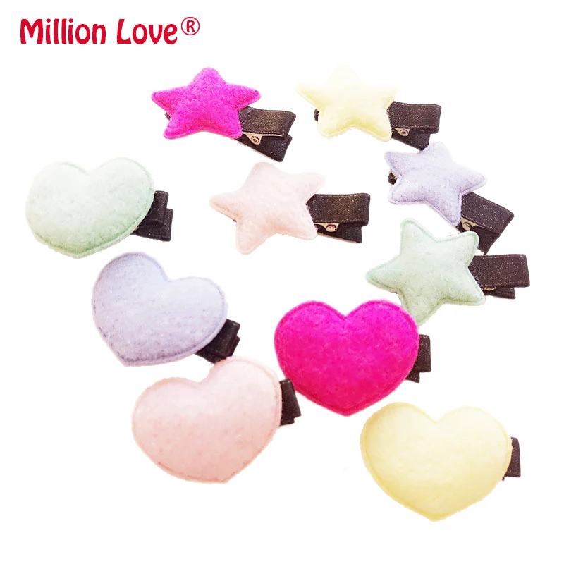 2 шт./лот заколки для волос с сердечками и звездами маленьких девочек бахромой