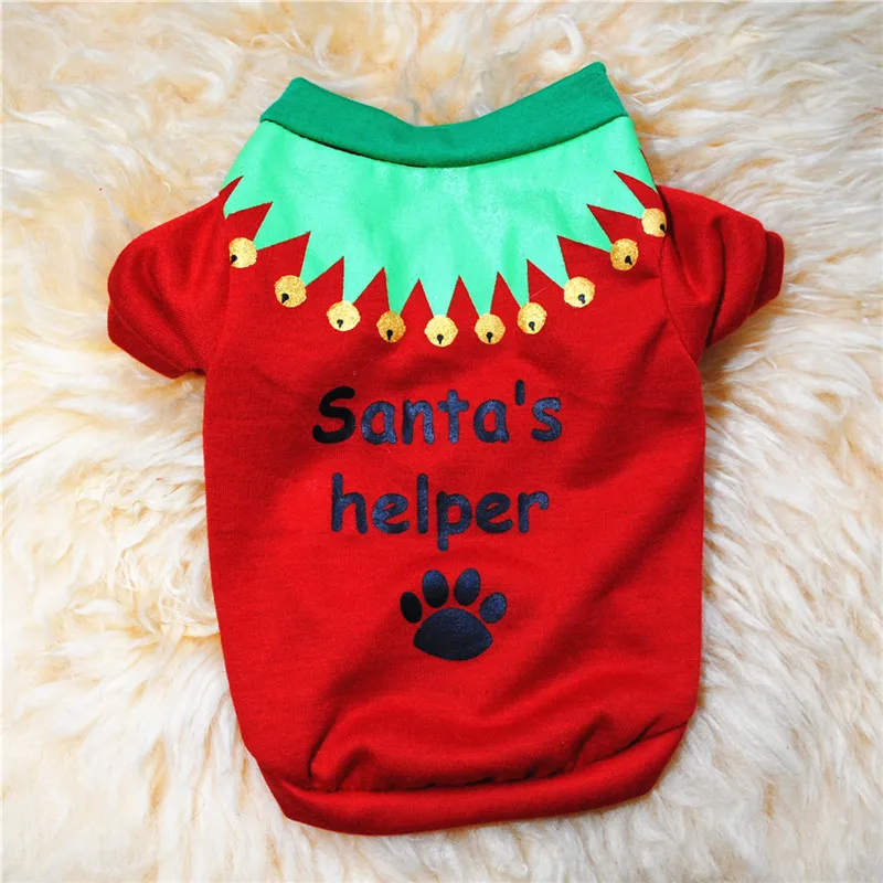 

Pet Christmas Clothes for Pugs Funny Designer Dog Clothes for Pitbulls Christmas Style Fashiong Cute Dog Clothes for Small Dogs