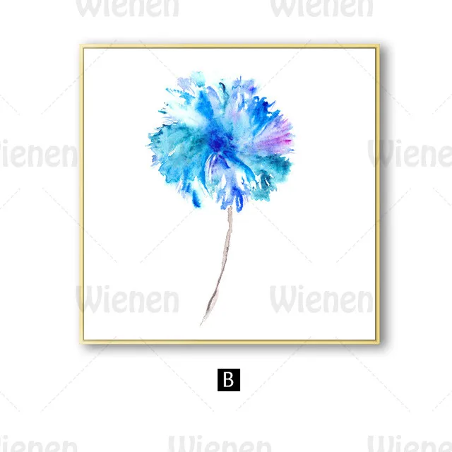 

Minimalist Square Poster Flower Watercolor Painting Daisy Lotus Home Decoration for Living Room Wall Art Picture Hanging Mural
