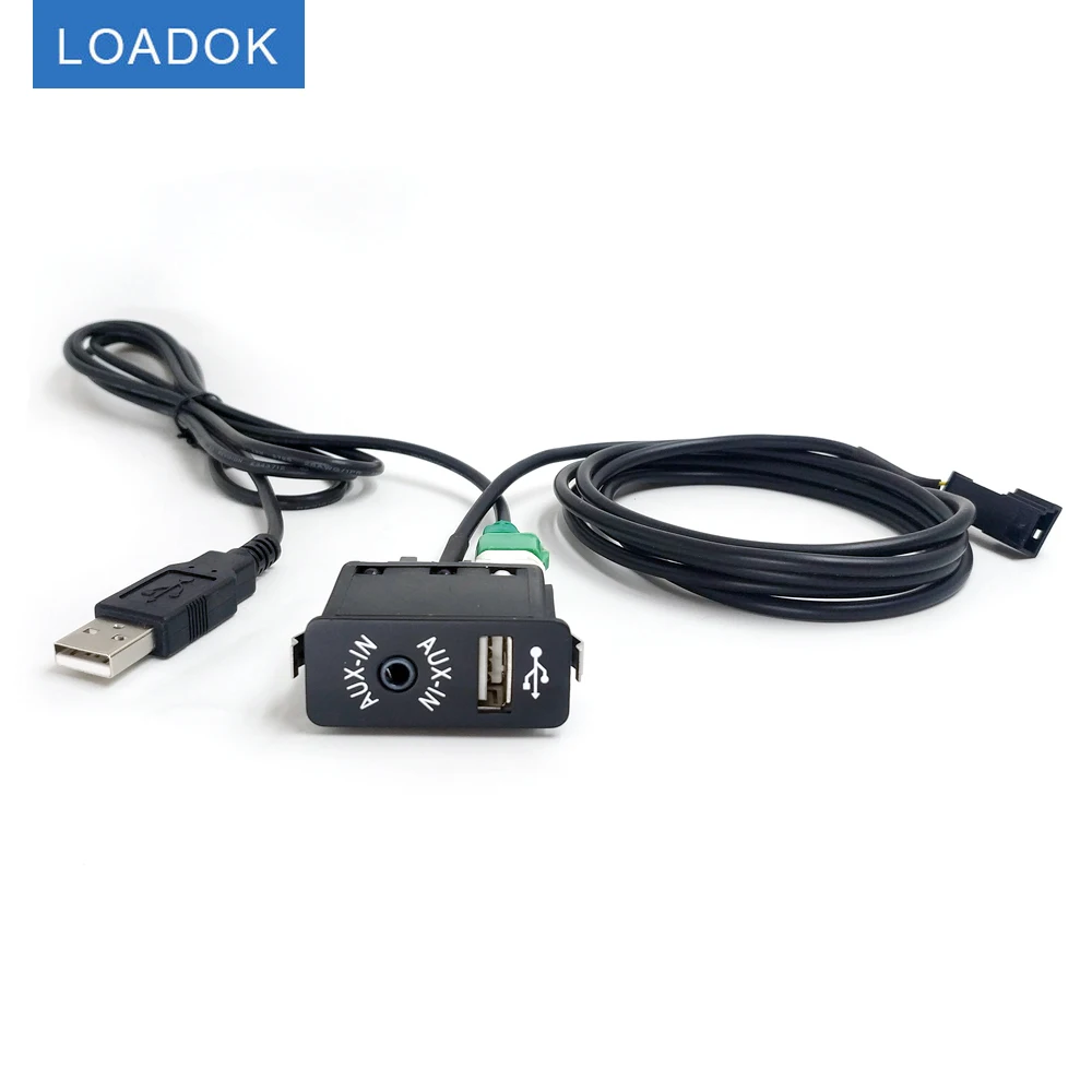 

Car USB AUX IN Replacement Port 3Pin AUX 4Pin Round USB Cable Adapter For BMW E39 E46 E53 X5 16:9 NAVI CD Player