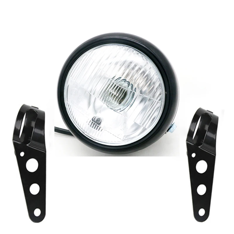 Мотоциклетный ретро-фонарь для скутера, универсальный Передний фонарь постоянного тока 12 В, мотоциклетная установка, Круглый налобный фонарь для Honda CG125 GS125 Yamaha Suzuki
