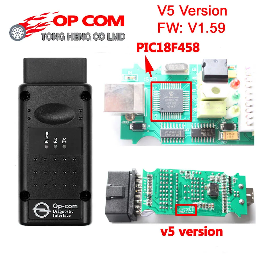 Лучший OP COM V5 версия OP COM с реальным PIC18F458 CAN BUS OBD2 OP-COM V5 Для Opel, opcom диагностический инструмент OP-COM - Цвет: V5 Version