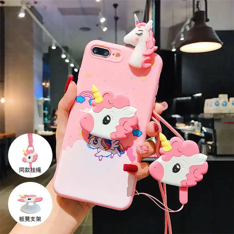Мягкий чехол с мультяшным розовым единорогом для OPPO F9 F5 F11 Pro Reno K3 A3 A5 A37 A39 A57 A59 A71 A79