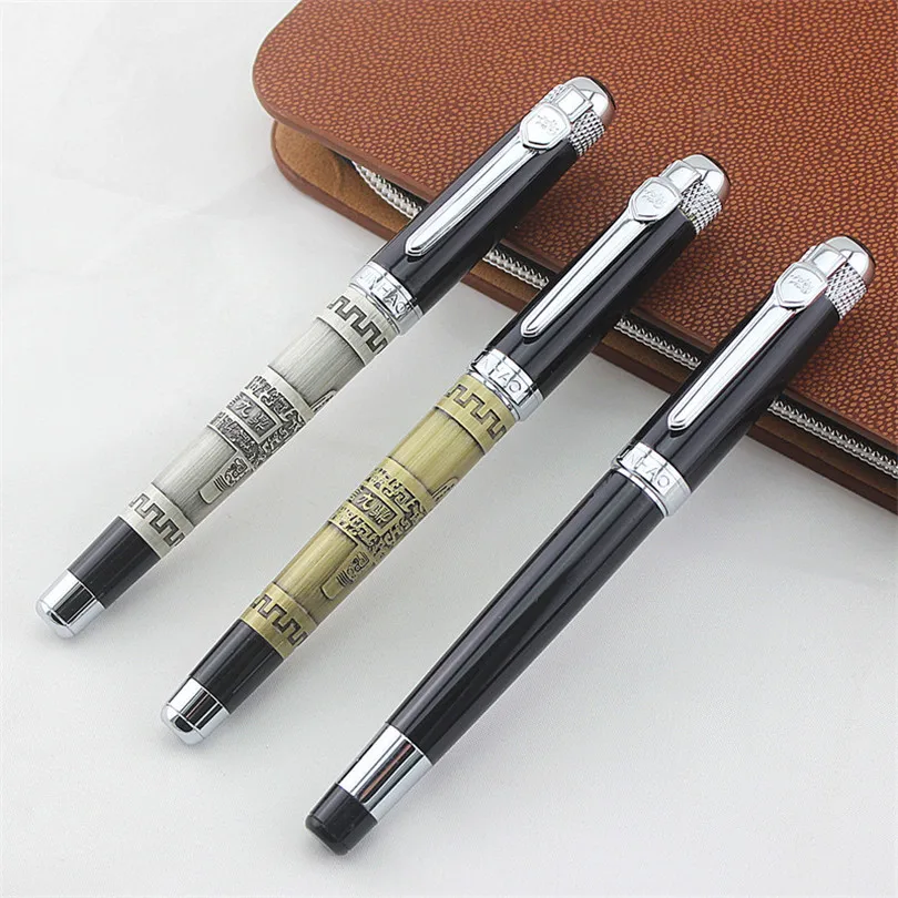 Шариковая ручка Jinhao 0 7 мм черная стержень 189 Золотая для офиса и