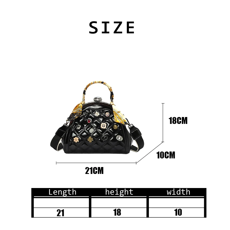 

2020 Women New Style Baguette Bag Ladies Autumn Winter Nylon Shoulder Strap Fashion Luxury PU Leather Diamond Handbag
