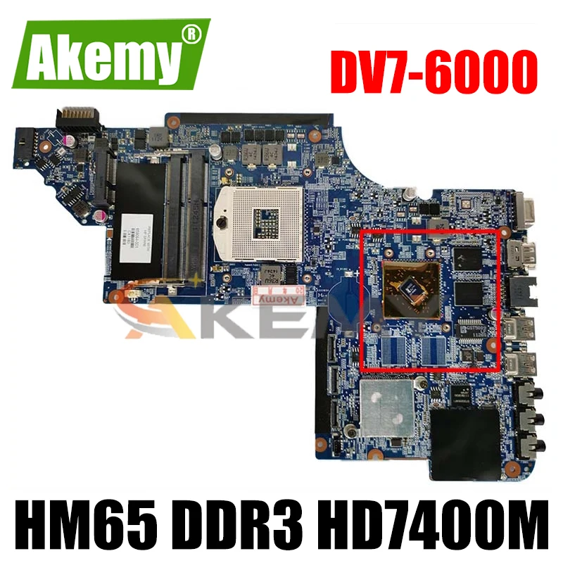 

659093-001 659094-001 665987-001 для ноутбука HP Pavilion DV7-6000 серии Материнская плата ноутбука HM65 DDR3 HD7400M 665986-001 аккумулятор большой емкости