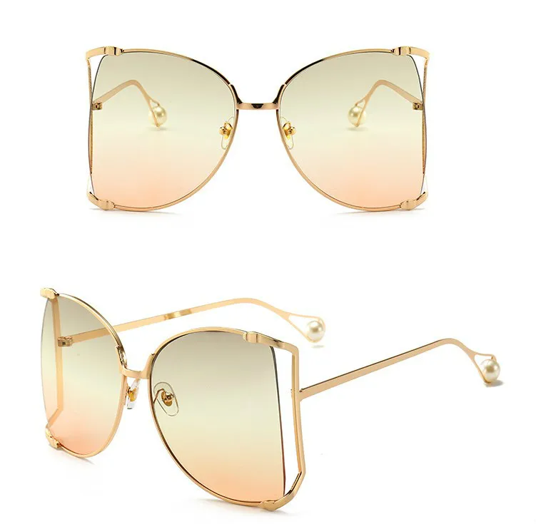 Прозрачные тени женские искусственные жемчужные солнцезащитные очки