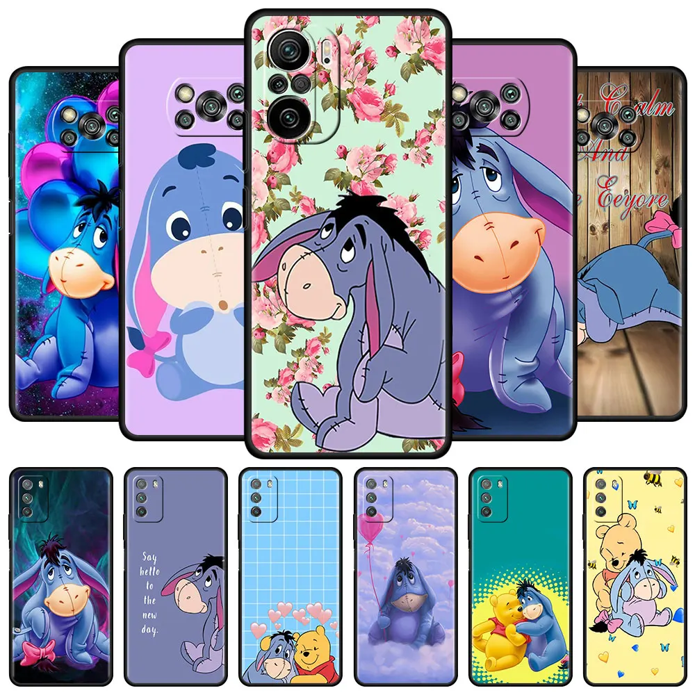 

Winnie The Pooh Eeyore Case For Xiaomi Mi Poco X3 NFC M4 Pro M3 F3 GT F1 X2 Bumper Black Silicone Shell Shockproof Phone Cover