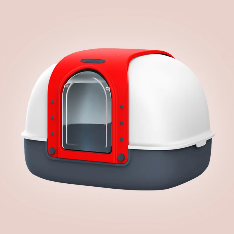 

King-sized Channel Double-sided Flip Closed Cat Litter Box Deodorant Sandboxes for Extra Large Cats Toilet Sand Box with Scoop