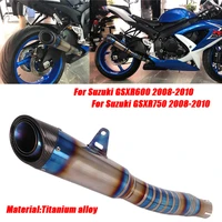 motorcycle link pipe exhaust muffler tubes system titanium alloy set refit for suzuki gsxr600 gsxr750 2008 2009 2010