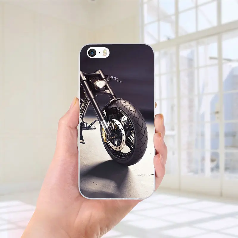 Мягкие силиконовые чехлы из ТПУ для телефонов iPhone X XR XS Max 8 7 6S 6 Plus 5 5S SE 5C 4S 4 Shell классический мотоцикл дизайн
