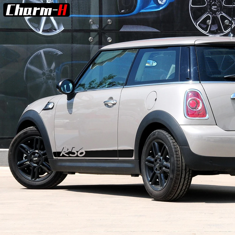 2 шт. для Mini Cooper R56 2006 2013 боковые полосы надпись графические наклейки Стикеры