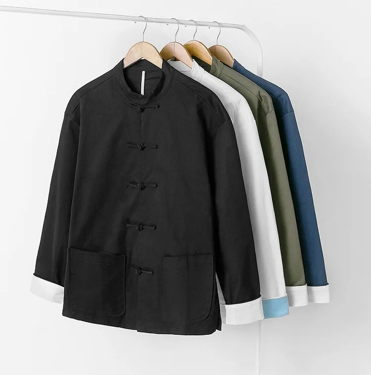 Осенняя мужская одежда в китайском стиле костюм Тан ретро Молодежный из двух