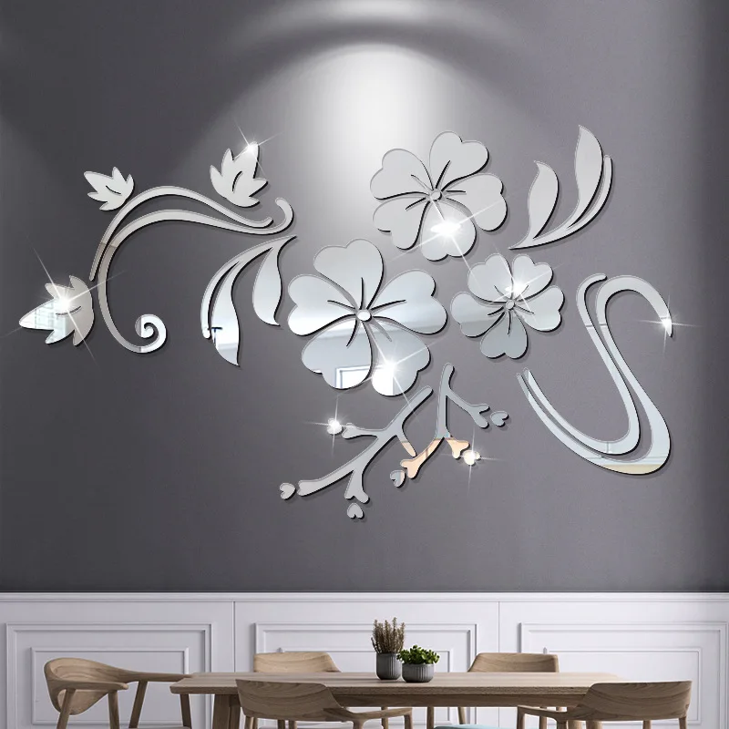 

Self-adhesive Acrylic Three-dimensional Wall Stickers Mirror Decoration Bedroom Living Room TV Background Wall Stickers