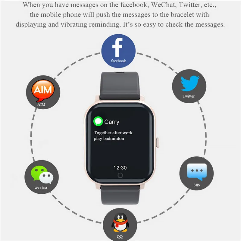 Смарт часы T55 для Android мужские Женский фитнес браслет IP67 водонепроницаемый