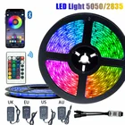 Светодиодная лента Smd светодиодный RGB 5050 2835 светящаяся лента управление Bluetooth Гибкая Диодная лента для зачистки Luces Led TV украшение