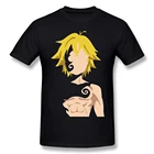 Аниме футболка семь смертных грехов; Принт, футболки для мужчин и женщин, Модная хлопковая свободная футболка для мальчиков в стиле хип-хоп топы футболку Homme