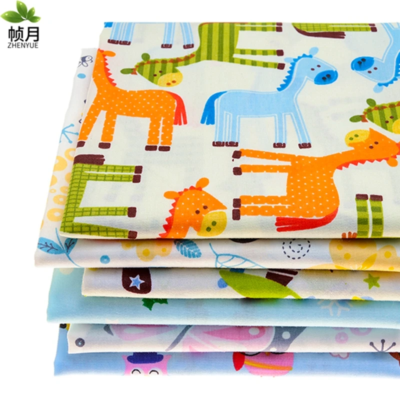 Серия сов с животными саржевая хлопчатобумажная ткань принтом Лоскутная Ткань