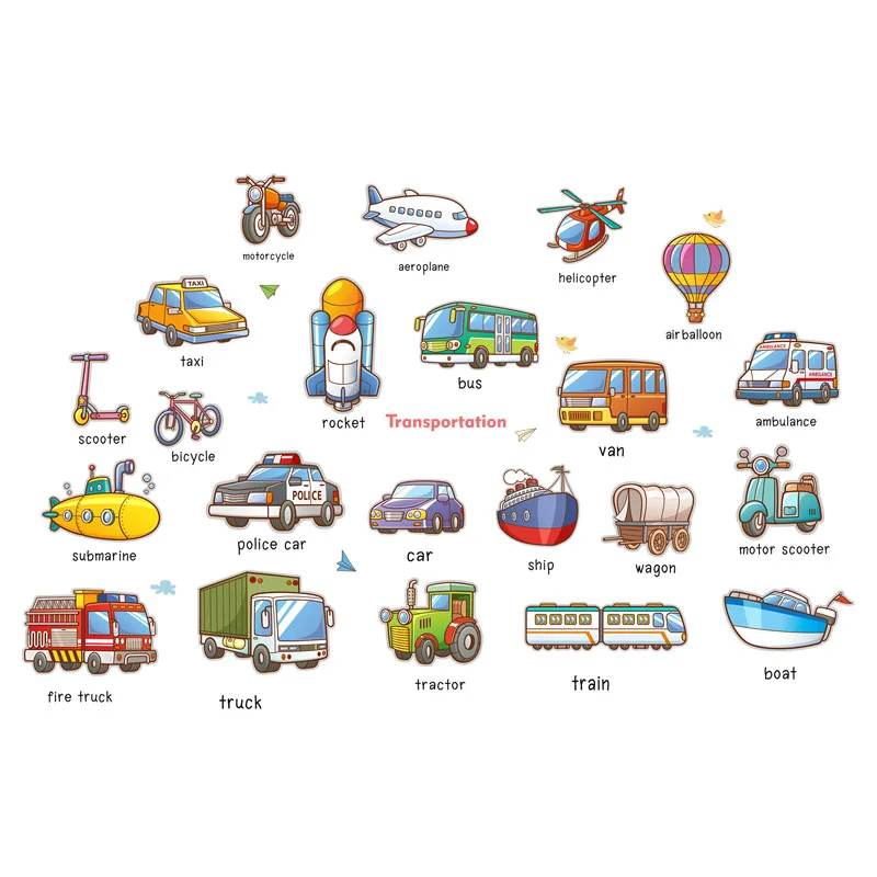 Строительный автомобиль вертолет мультфильм детская комната Наклейка детский