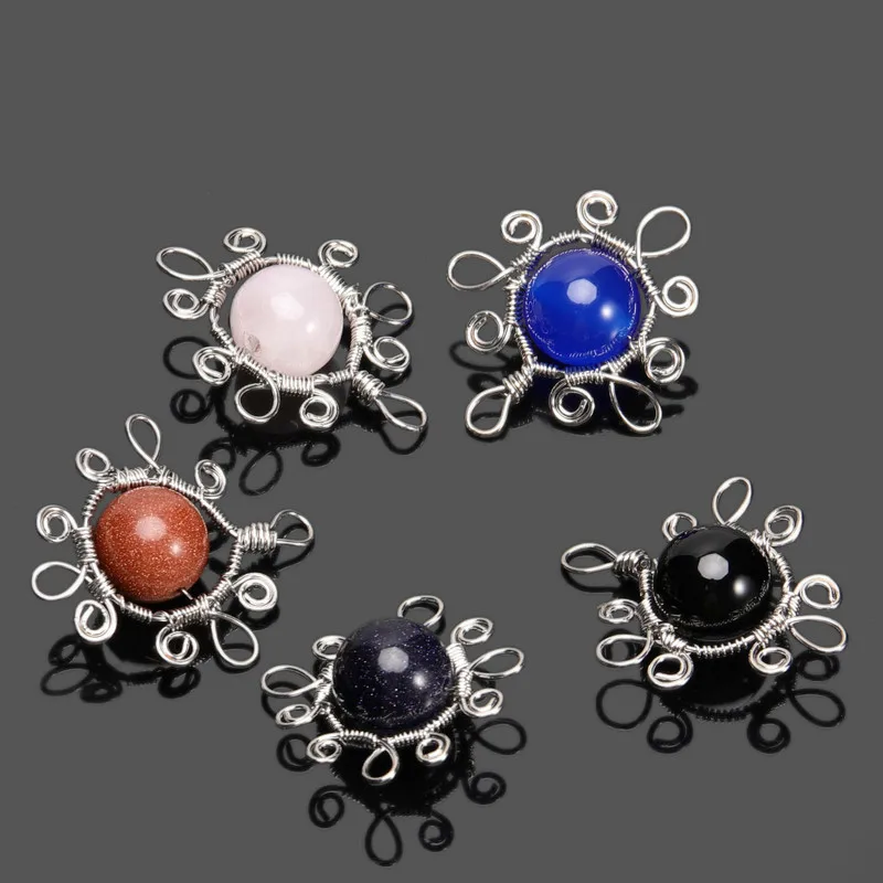 1pc Natural Austrian Crystal Stone Elfin Hair Transfer Beads Pendant Creative for Women Jewelry Making DIY Necklace Accessories