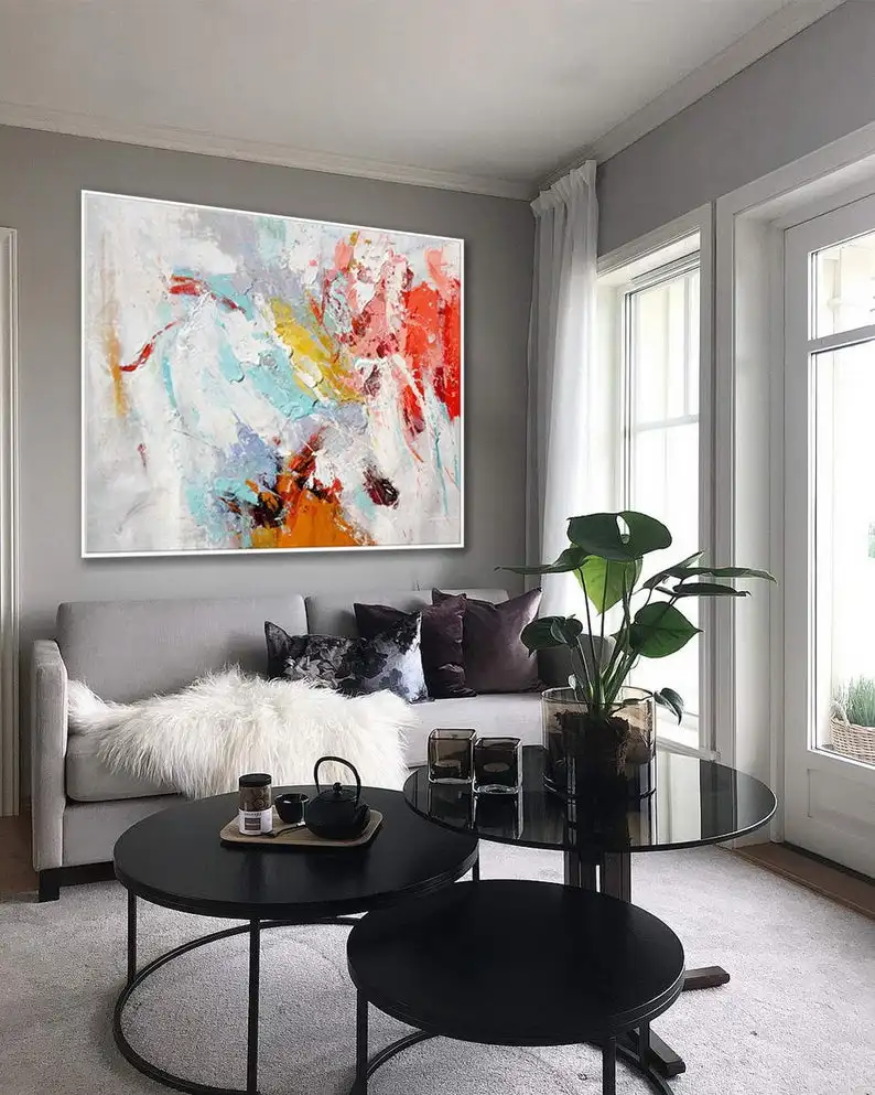 Beste Abstract Kunstwerk Handgemaakte Acryl Schilderen Moderne Hedendaagse Paletmes Art Kantoor Woonkamer Decor Art Grote Canvas