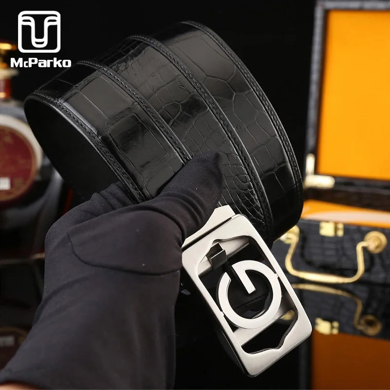 

Мужской ремень с автоматической пряжкой и надписью