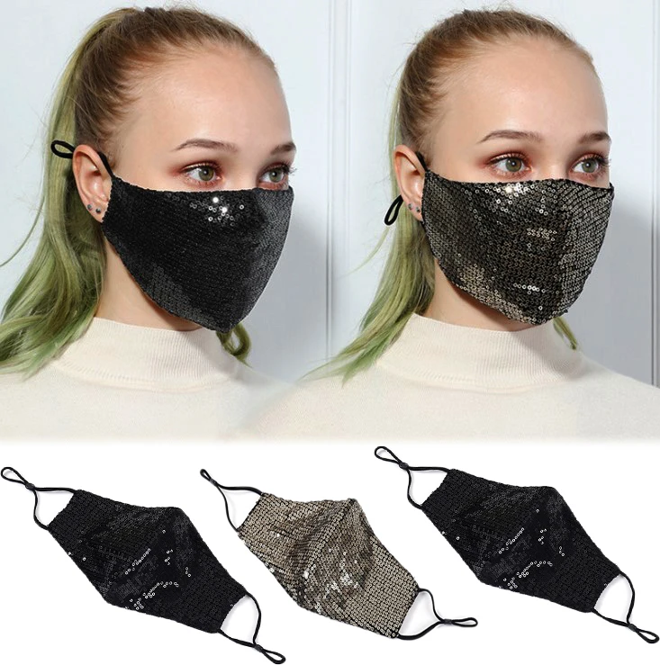 Женская велосипедная маска с блестками для лица противопыльная защиты от гриппа