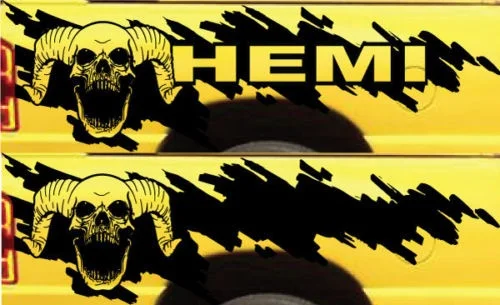 Для 2xHEMI Dodge Ram фон для фотосъемки в стиле гранж с изображением черепа логотип
