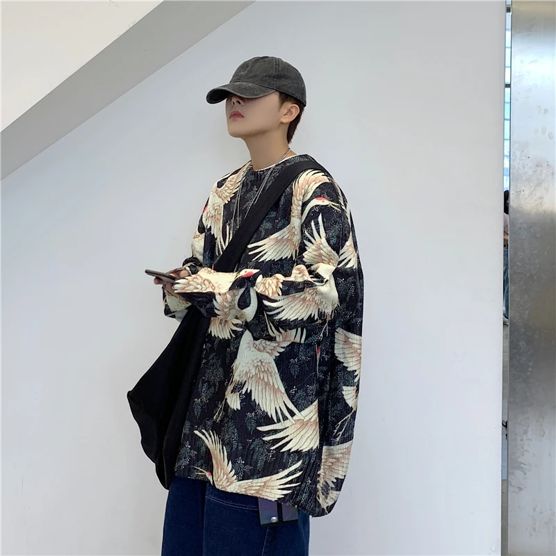 

Winter Men's In Warm Blue/black/white Coats Cashmere Printing Knitting Woolen Sweaters High-quality Loose Casual Pullover M-XL