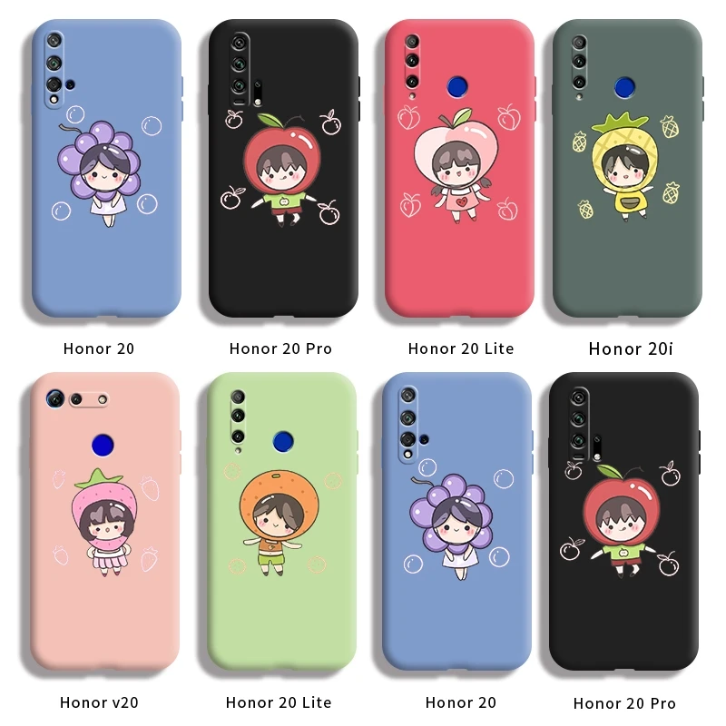 

For Honor 20 20 Pro 20 Lite 20i v20 casing with Fruit girl pattern Back Cover silica gel case