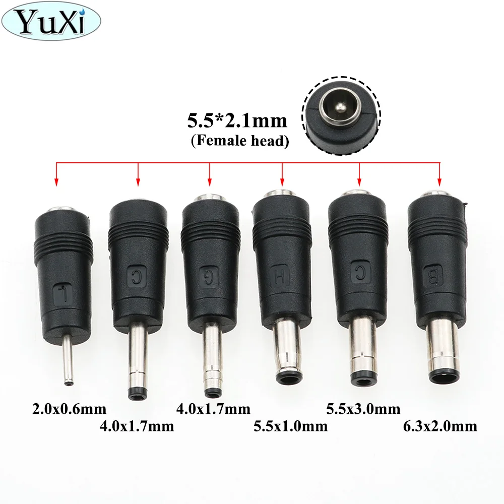 

YuXi DC 5.5X 2.1 MM female jack plug adapter Connectors to 2.0 *0.6 / 4.0 *1.7 / 5.5*1.0 / 5.5*3.0 Male Tips power adaptor