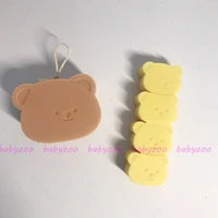 2d cute smiling bear mold creative candle silicone mold aroma candle making diy biscuit mold handmade soap mold