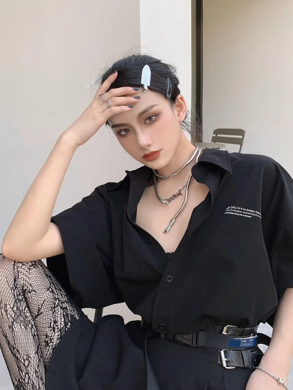 Многослойное ожерелье FFLACELL в стиле панк колье и браслет из металлического сплава