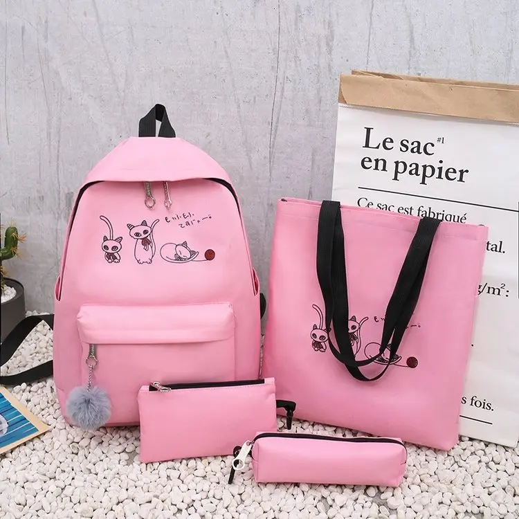 4 шт./компл. школьная сумка школьные рюкзаки для девочек кошелек подростков