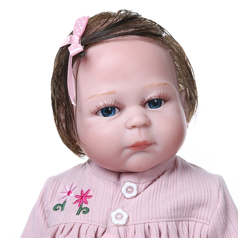 

48CM NPK bebe doll reborn sweet premie baby size doll hand detailed painting pinky look full body silicone Anatomically Correct