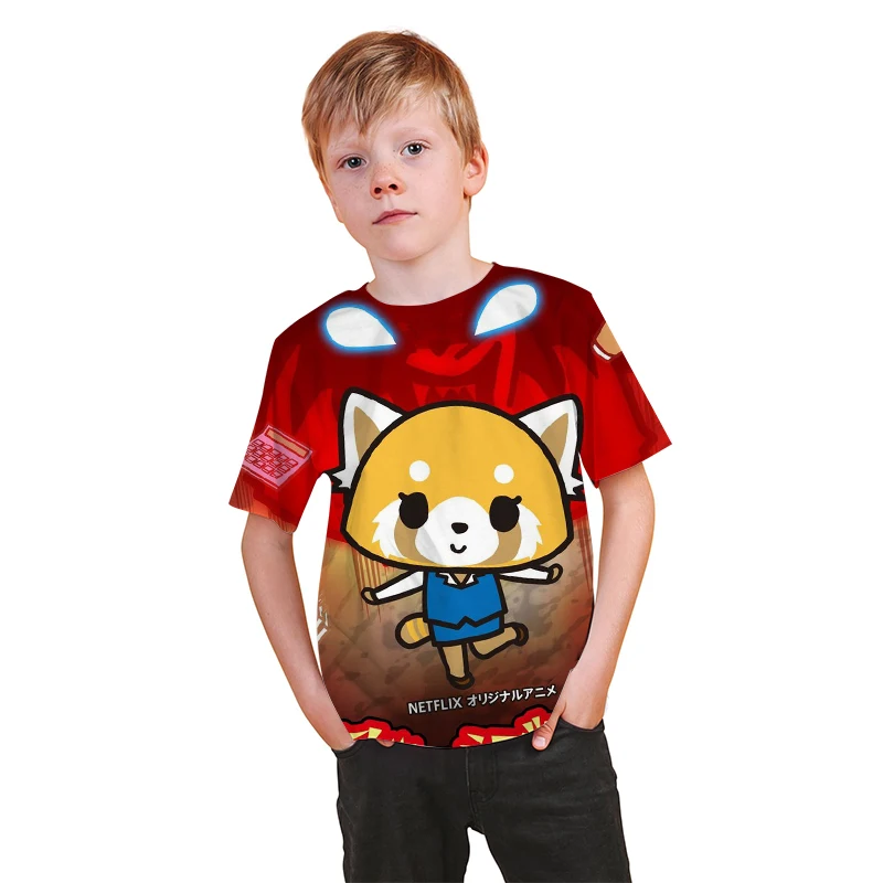 

Game Aggretsuko 3D Printed T Shirt Men Women Children Casual Boy Girl Kids Summer Streetwear Short Sleeve Cotton Cool Tops
