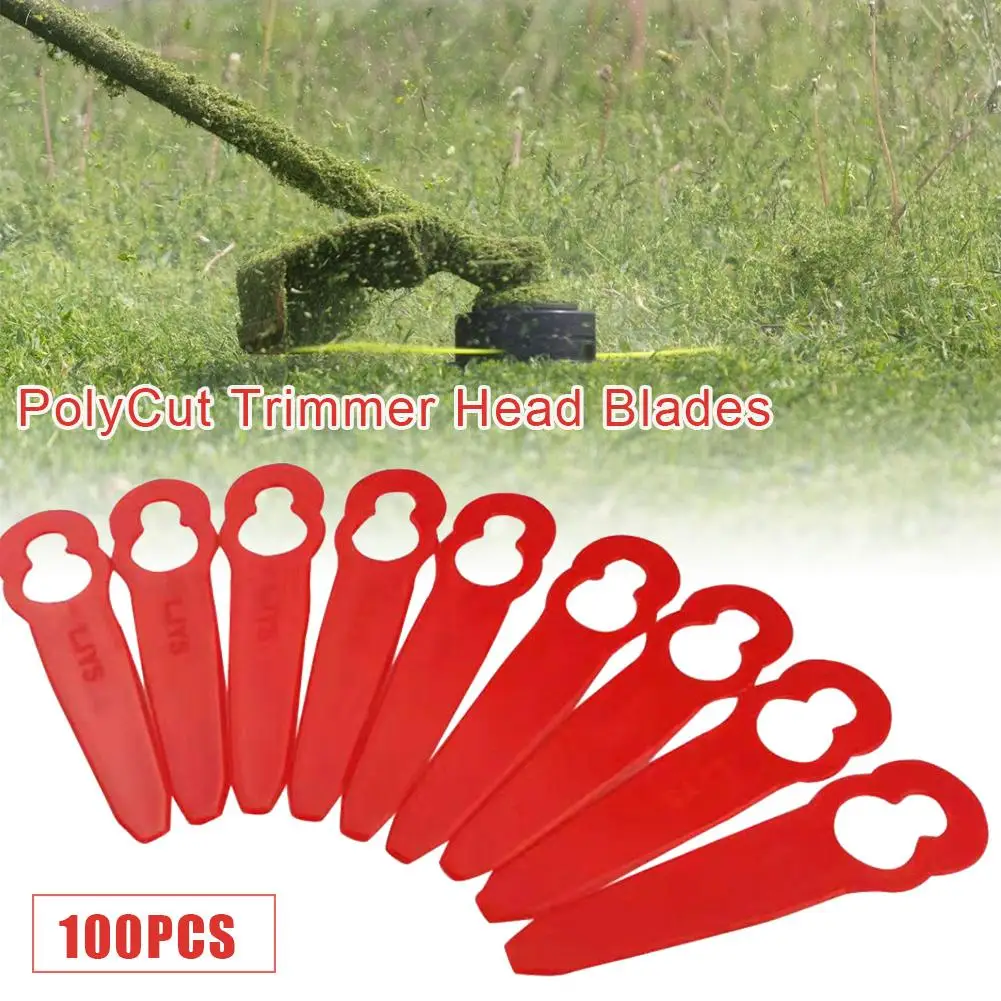 

100PCS Garden Lawn Grass PolyCut Trimmer Head Blades Plastic Replacement Cut Blade for Stihl 2-2