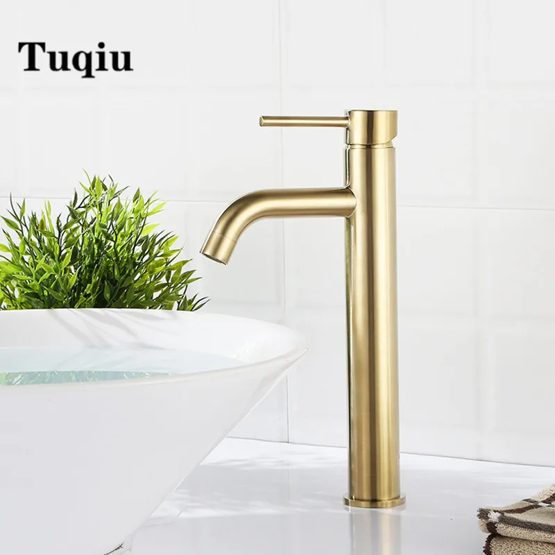 

NEW Sink faucet bathroom hot and cold Brush Gold single lever hot and cold basin water mixer tap bathroom sink faucet brass tap