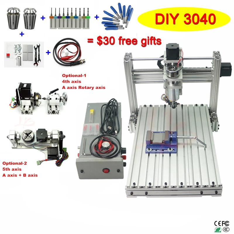 USB Mach3 мини DIY cnc 3040 3 4 5 осевой фрезерный станок для дерева PCB кожа пластик бумага