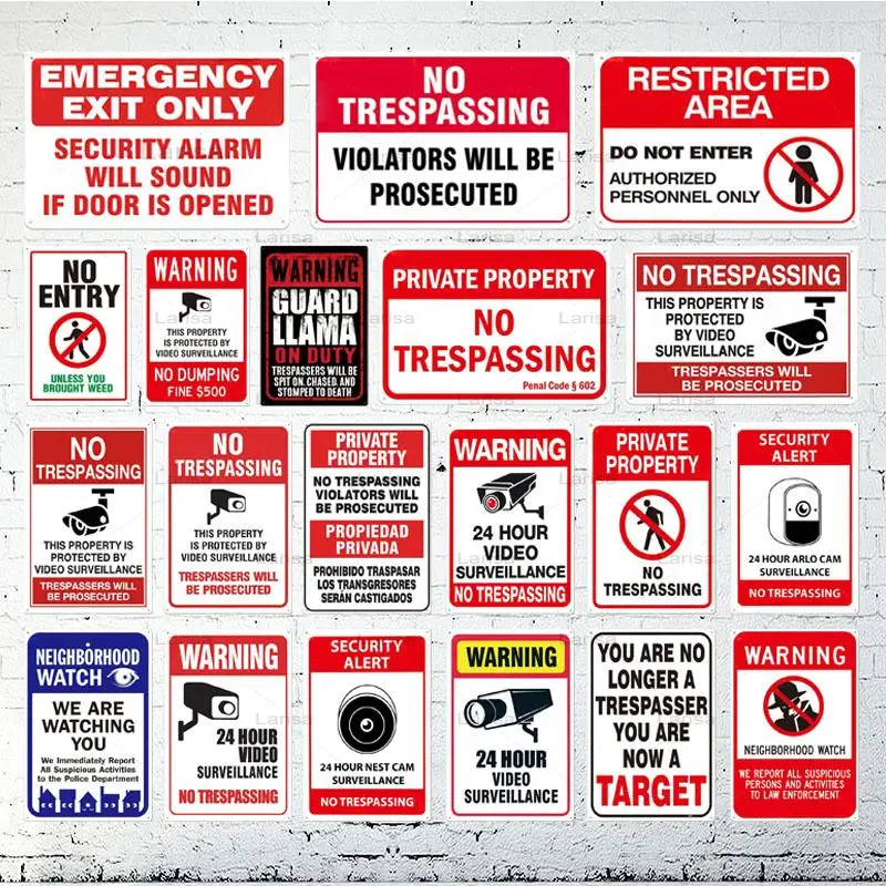 

Funny Warning Sign Metal Sign Tin Sign Wall Decor Protected By Video Camera Sign Retro Metal Tin Sign Plaque Poster Wall Decor