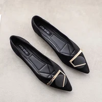 shallow mouth flat shoes pointed toe scoop shoes spring 2020 new single shoes womens flat heeled soft soled mom peas