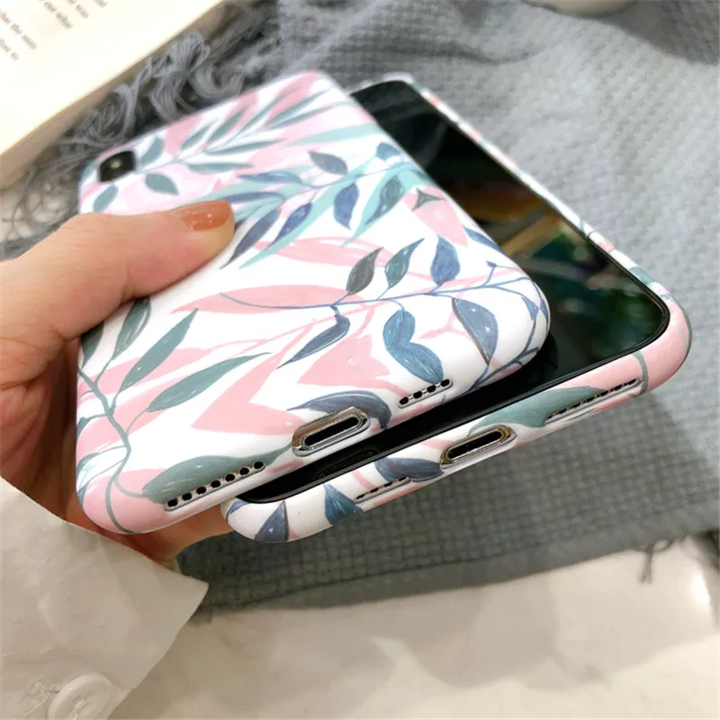 Lovebay чехол для телефона для iPhone 6, 6s, 7, 8 Plus, X, XR, XS, Max, 5, 5S, SE, мультяшный лист, цветок, геометрическая форма, ананас, Жесткий Чехол для iPhone X