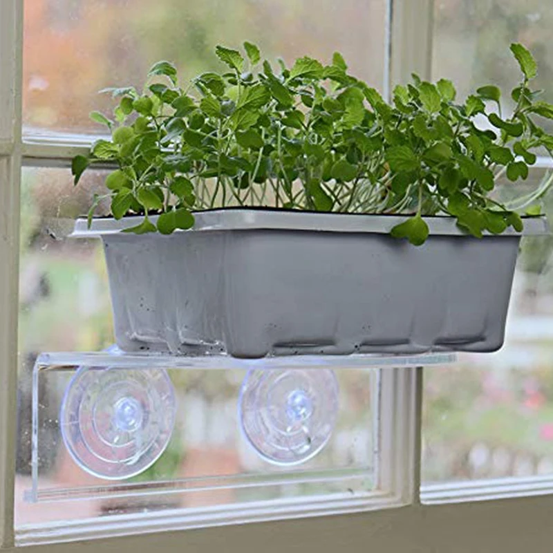 

2 Pcs Ledge Suction Cup Window Shelf Acrylic Plant Window Shelf Plant Shelf for Creating Indoor Plants Garden on Window