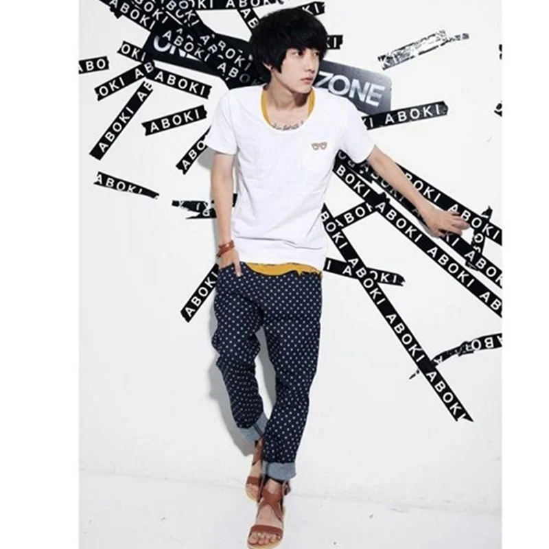 Джинсовые штаны большого размера в Корейском стиле для мальчиков мужские с