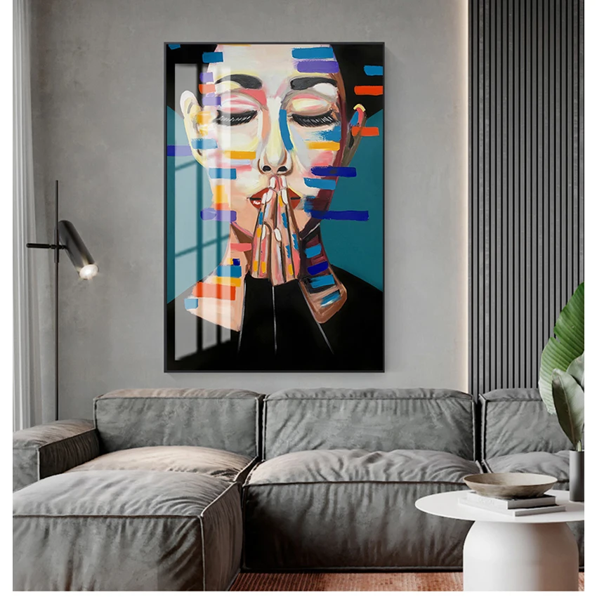 

Портретная художественная настенная живопись, настенные картины, абстрактная фигурка, живопись, художественные принты, домашнее украшение...